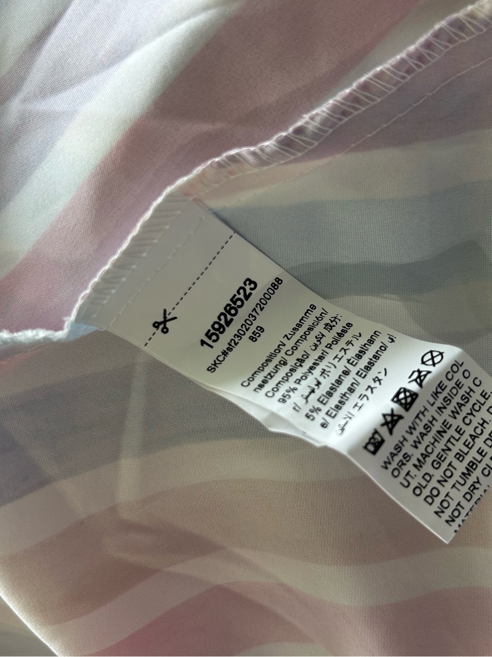 SHEIN Pastel Striped V-Neck Dress in Pink, Lavender, Blue and Cream - Picture 4 of 4